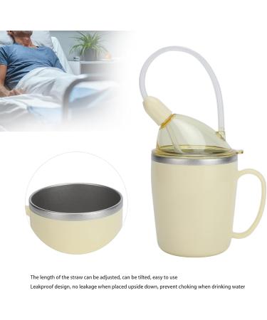 Convalescent Feeding Cup 350ml 304 Stainless Steel Adaptive Drinking Cup with Straw Leakproof Lightweight Bed Sippy Cup Drinking Aids for The Elderly Patient Disabled - Buy Online on SooperMarket.com