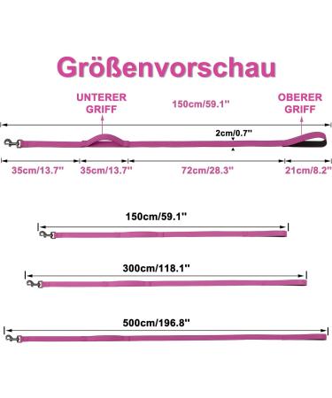 Demigreat Long Dog Leash - 1.5m/3m/5m Robust Training Line with Padded Handle for Small to Large Dogs - Violet 16.5ft - Buy Online on SooperMarket.com