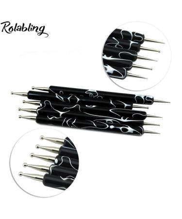 Rolabling 5 Pc Double-ended Nail Art Dotting Pens Set - Size 2 - Buy Online on SooperMarket.com