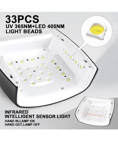 Rechargeable Cordless UV LED Nail Lamp 66W - Gel & Regular Polish Dryer | 5 Timer Settings, Automatic Sensor, LCD Display - Black - Buy Online on SooperMarket.com