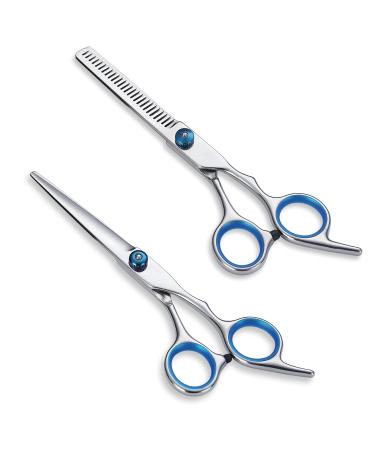 Kyraton Hair Cutting Scissors Shears 2 Pieces Professional Hair Thinning Scissors Cutting Teeth Shears Barber Hairdressing Texturizing Scissors Premium Shears for Hair Cutting for Salon and Home. 3.Cutting Scissors & Thinning Scissors