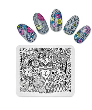 Model Nail Art Stamping Plates Image with Flower Lace Butterfly Pattern for DIY Manicure Print Transfer Tools FL004
