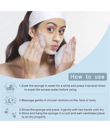 Filfeel 6-Piece Konjac Facial Sponge Set - Gentle Exfoliating & Cleansing Sponges for Skin Care - Round Shape - Buy Online on SooperMarket.com