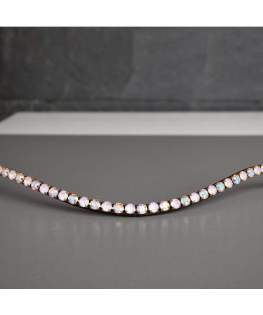 Shop Happiness Hinge Horse 'Lavender' - Pink & Crystal Glitter Stones Curved Design | Premium Dark Brown VB/COB Leather International Shipping Available - Buy Online on SooperMarket.com