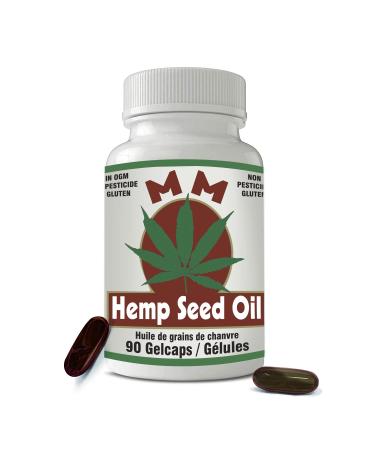 MM Hemp Seed Oil 1000mg (90 Soft Gel Capsules) Vegan Gluten-Free Rich in Antioxidants with Anti-Inflammatory Properties for Pain Relief and Joint Pain