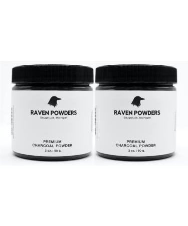 Raven Powders Premium Charcoal Powder for Drawing and Art 2-Pack | Black