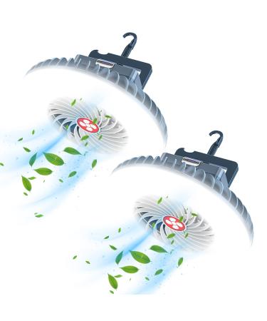 Portable Camping Fan with LED Lantern XTAUTO USB Rechargeable Waterproof Tent Fan with Hanging Hook Magnet Survival Kits for Indoor Outdoor Hiking Car Office Desk Outdoor Emergency Power Outage 2-pack