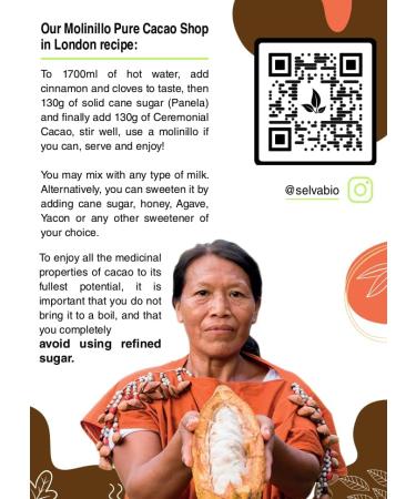 Organic Ceremonial Grade Cacao 100% Raw and Pure Cocoa Criollo Variety From The Ashaninka Nomatsigenga Tribes and Farmers located in Satipo in the central rainforest of Peru. 1000g (1Kg) 1.00 kg (Pack of 1) - Buy Online on SooperMarket.com