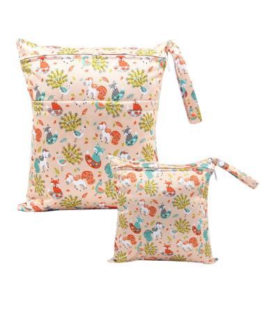Egurs diaper bag for on the go Wetbag 1 piece large + 1 piece medium fox-horse