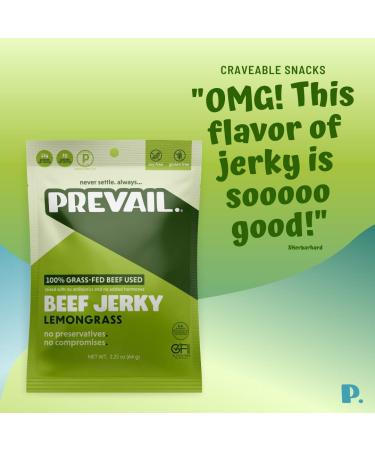 Prevail Grass Fed Beef Jerky 3 Pack | Low Sodium, Keto, Paleo | 12g Protein, Soy & Gluten-Free - Buy Online on SooperMarket.com