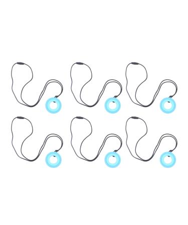 Kids Chewing Pendant Chew Sensory Necklace Silicone 10PCS Teeth Grinding Relieves Teething Pain Low Temperature Resistant for Children for Daily (Dark Blue)