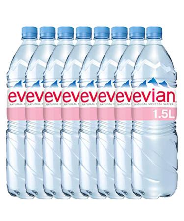 Evian 1.5 l water bottle 8 pieces.
