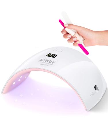 Nail dryer LED UV Sunuv lamp for gel nails UV LED nail lamp 30S/60s Timer Infrared Sensor LCD display suitable for all gel for manicure/pedicure nail art at home and salon white