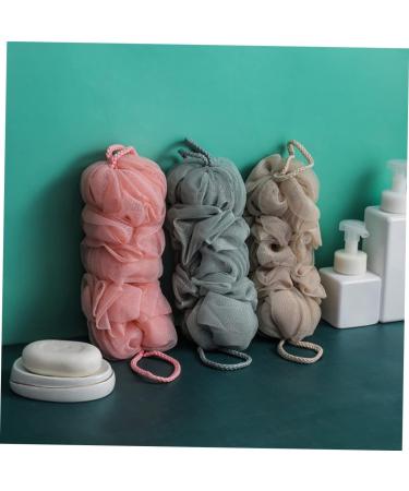 3pcs Bath Ball Shower Sponges for Men - Exfoliating Body Scrubber & Back Washer Pouf for Ultimate Shower Experience - Buy Online on SooperMarket.com