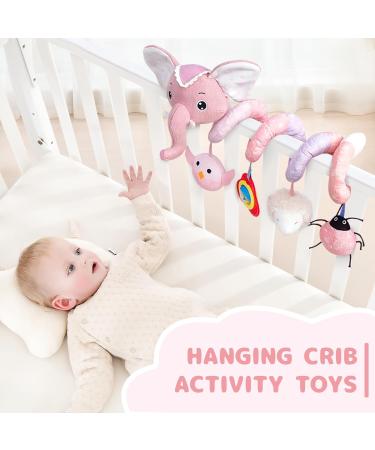 Buy Koty Autositz Plush Baby Spiral Toy - Pink Elephant with Music Box for Strollers & Cots - Perfect Infant Rattles & Teething Toy - Buy Online on SooperMarket.com