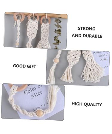 Vicasky 3 Pcs Handwoven Cotton Rope Dental Care Toys - Bitter Cotton Bite Sticks & Rings for Toddlers | Safe Handmade Beech Teething Relief - Buy Online on SooperMarket.com