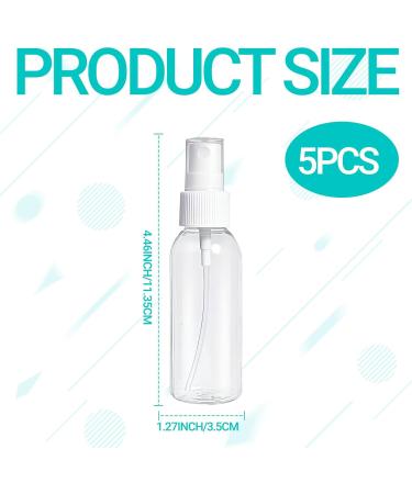 Sodwes 5-Piece 50ml Small Spray Bottle Set | Clear Plastic Travel & Cleaning Spray Bottles | Ideal for Filling & Mist Applications - Buy Online on SooperMarket.com