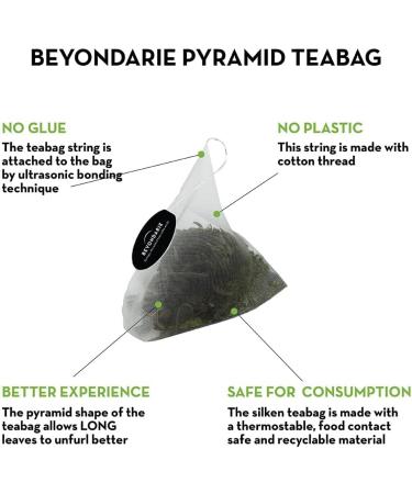 BEYONDARIE Smoked Tea Bags - 15 Long Leaf Pyramid Herbal Teabags - Buy Online on SooperMarket.com