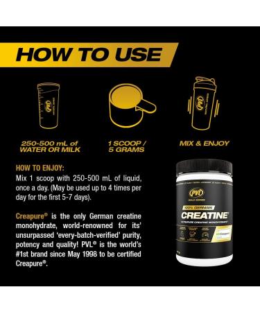 PVL Creapure Creatine - 100% Pure German Creatine monohydrate Powder - 82 Servings - 410 g - Buy Online on SooperMarket.com