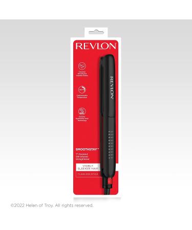 Revlon SmoothStay Coconut Oil-Infused Straightener | 1 Inch Flat Iron for Sleek & Shiny Hair - Buy Online on SooperMarket.com