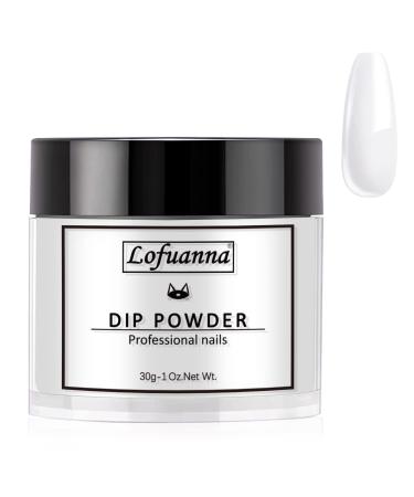Lofuanna 30g Dip Powder White Color Nail Dipping Powder for French Nail Art Starter Professional Salon Quality Dipping Powder No Needed Nail Lamp Curing Odor-Free and Long-Lasting(002)