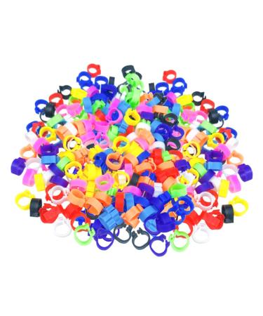 Givats pigeon footrings for parrots 300 pieces quail rings poultry footrings chicken leg rings poultry band pigeon rings chicken rings pigeons rings clip 8 mm foot clip rings color mixture