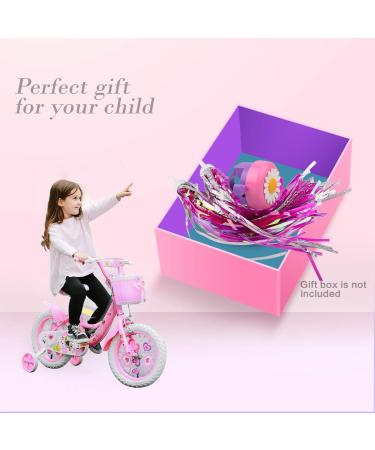 U-LIAN Kids Purple Streamers and Bike Bell for Girls | Flower Bicycle Bell + Handlebar Streamers Set - Pink - Buy Online on SooperMarket.com