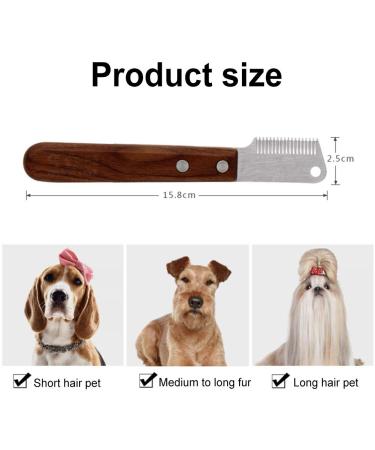 Yuip Dog Stripping Knife - Professional Ergonomic Tools for Dog Grooming | Wooden Handle & Trimmetters for Perfect Coat Care - Buy Online on SooperMarket.com