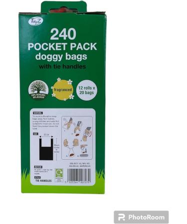 TidyZ 240 DOGGY BAGS WITH TIE HANDLES POCKET PACK FRAGRANCED BLACK (12 rolls of 20 Bags) - Buy Online on SooperMarket.com