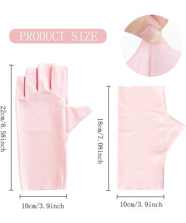 Classycoo 2 Pairs Anti UV Gloves for Gel Manicure Light Protection Gloves for Gel Nail Lamp Nail Art Fingerless UV Light Gloves Pink - Buy Online on SooperMarket.com