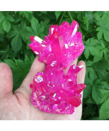 Home Decoration Natural Crystal Red Angel Aura Quartz Cluster specimens Cured Titanium Coating Quartz Cluster Stones kaixun (Size : 110-120g) - Buy Online on SooperMarket.com