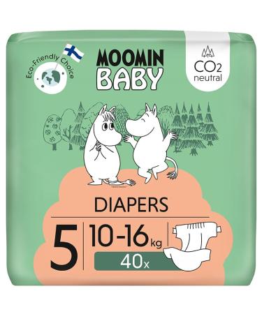 Muumi baby ko diapers size 5 10-16 kg 40 pieces soft premium diapers |Soft and skin -friendly breathable absorbent no unnecessary chemicals |Size 5 (40 pack)