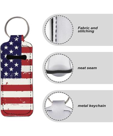 SCRAWLGOD 2Pcs Chapstick Keychain Holder - American Flag Lip Balm Holder - Buy Online on SooperMarket.com