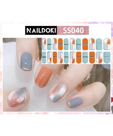 NAILDOKI Nail Stickers - 6 Sheets, 132 Pieces Full Wraps & Strips for Women & Girls | Self-Adhesive Gel Nail Art Decals - Buy Online on SooperMarket.com