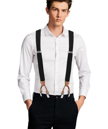 Men's Adjustable Y-Back Braces with 6 Metal Clips - Heavy Duty Elastic Pants Braces - Dresime H se B rs - Buy Online on SooperMarket.com