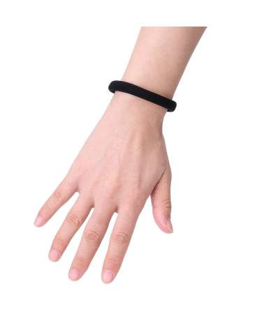 20 Large Black Stretch Hair Ties for Thick, Heavy, and Curly Hair - 5cm Diameter, 1cm Width - Buy Online on SooperMarket.com