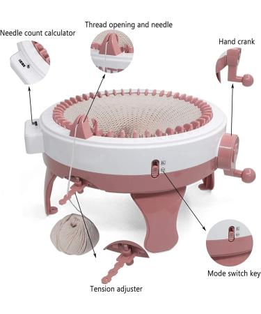 48-Needle Knitting Machine with Row Counter for Adults/Kids - DIY Scarf, Hat, Sock - Rotating Double Knits - Smart Weaving Loom - Buy Online on SooperMarket.com