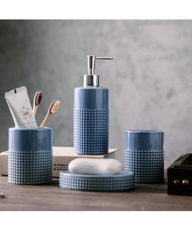 Buy Ceramic Bathroom Group Set - 4-Piece Lotion Bottle Hand Sanitizer Toothbrush Cup | International Shipping - Buy Online on SooperMarket.com