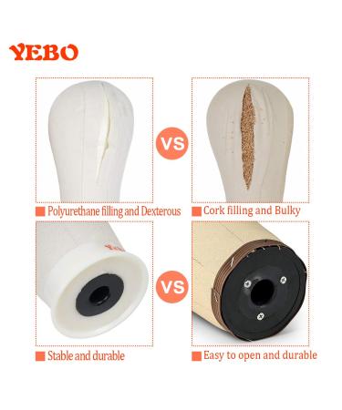 YEBO 21 Inch Polyurethane Canvas Block Head Wig Display with Stand - White - Buy Online on SooperMarket.com