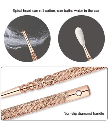 Earwax Removal Kit LED Light Ear Curette Tools Stainless Steel Ear Cleaner for Children and Adults Tweezer Earpick Exfoliator Cleansing Tools Set with Storage Box Rose Gold 8 Pcs (rose gold) - Buy Online on SooperMarket.com