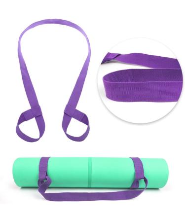 Garneck Adjustable Cotton Yoga Mat Carrier Sling - Extra Long Strap for Yoga Exercise - Black Lavender - Buy Online on SooperMarket.com