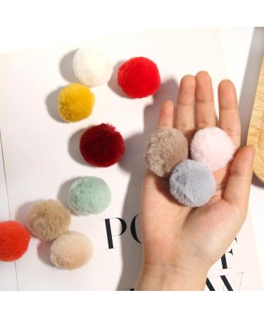 Pack of 30 Mini Faux Fur Pom Poms Beads - Handmade DIY Crafts - 30mm Mix Colors - Buy Online on SooperMarket.com