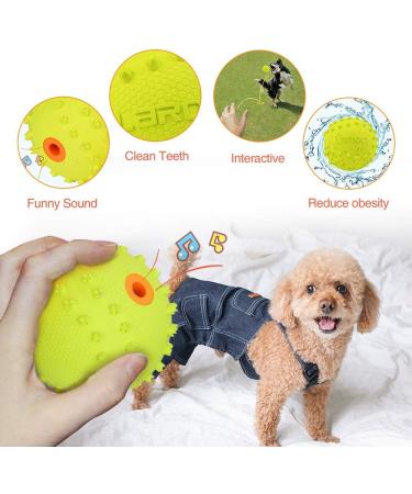 Laroo Dog Toys - Durable Natural Rubber Squeaker Football for Small & Large Dogs (6.5cm Green) - International Shipping Available - Buy Online on SooperMarket.com