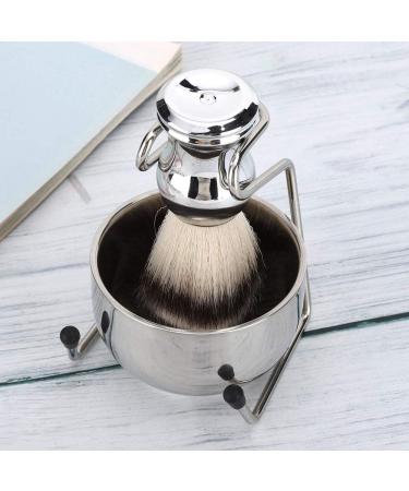 Premium Stainless Steel Shaving Brush Set - Beard Brush Holder Stand & Soap Dish | International Shipping - Buy Online on SooperMarket.com