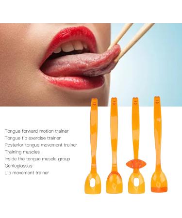 4-Piece Tongue Muscle Trainer Set - Portable Lip & Tongue Training Device for Kids | Language & Mouth Rehabilitation - Yellow - Buy Online on SooperMarket.com