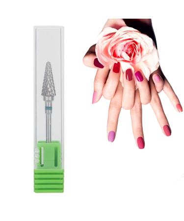 Nail Drill Bit Tungsten Steel Nail Art Manicure Drill Bits Electric Nail Drill Cuticle Cleaning Bit for Home Salon Acrylic Gel Nail Manicure Pedicure Tools Nail Art Replacement Head (Green)