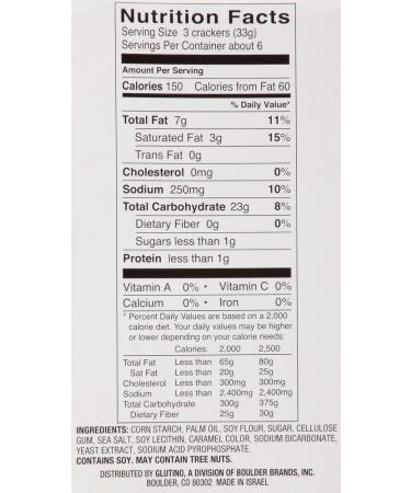 Glutino Table Crackers, 7 oz - Pack of 6 | Gluten-Free Crunchy Snacks - Buy Online on SooperMarket.com