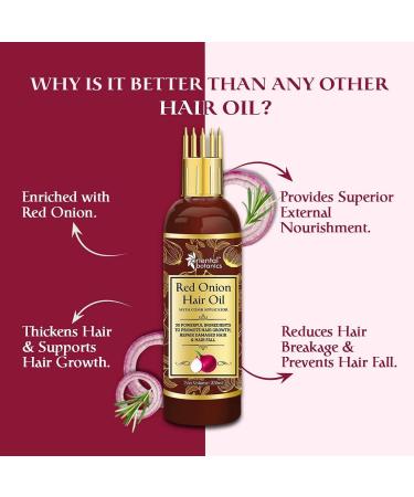 Oriental Botanics Red Onion Hair Oil with Comb Applicator 200ml - With 30 Oils & Extracts for Stronger Growth Control Hair Fall - Buy Online on SooperMarket.com
