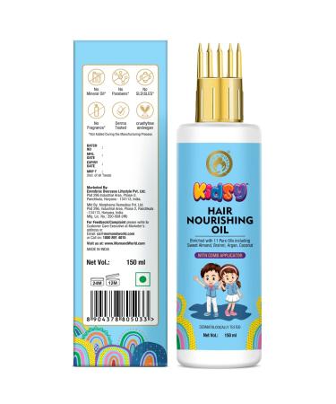 Mom & World Kidsy Hair Nourishing Oil 150ml | Dermatologically Tested | Enriched With 11 Pure Oils | With Comb Applicator for Kids - Buy Online on SooperMarket.com
