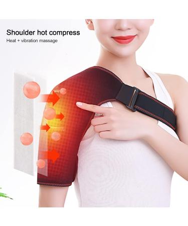 Heated Shoulder Brace | 3 Speed Adjustable Massage Heating Pad | Hot & Cold Therapy for Pain Relief - Buy Online on SooperMarket.com